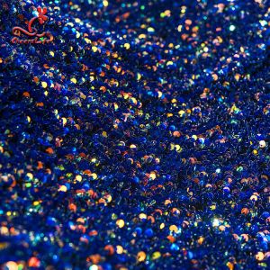 SGS Laser Sequins Shinny Embroidered Lace Fabric With Elastic Mesh