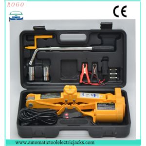 Cheap automatic emergency tools2 tons electric scissor lifting car single jack with wheel nut wrench for sale