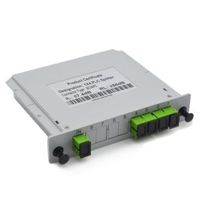 Single Mode SC UPC FTTx Fiber PLC Splitter 1X4 Cassette Plug In Type