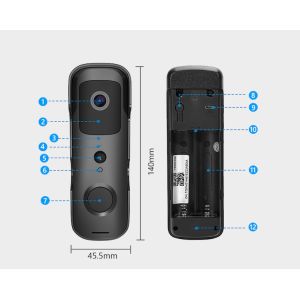2.4G Smart Hd Wifi Security Doorbell Camera With Chime Night Vision Two-Way