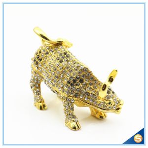 Wall Street Full Of Rhinestone Lucky Cattle Trinket Box Decoration Animal