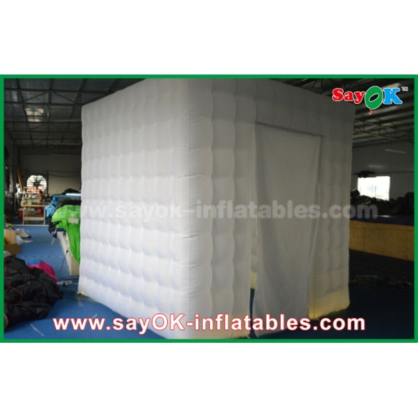 Portable Photo Booth White Oxford Cloth Inflatable Photo Booth Props Kiosk With Door Curtains