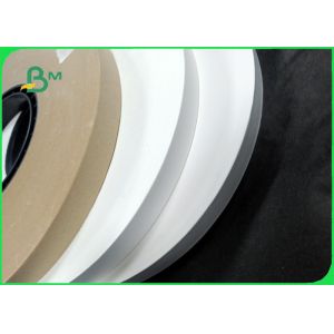 Size 14mm 60gsm White / Brown Waterproof Karft Paper For Straw Wood Pulp Roll