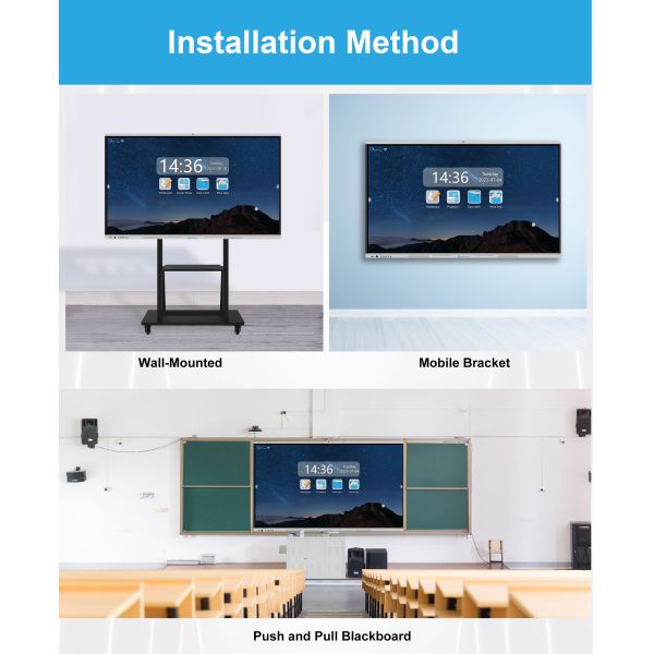 HDFocus OEM 55 65 75 85 86 100 110 Inch Interactive Flat Panel Multi Touch Screen Digital Whiteboard Smart Board for Education