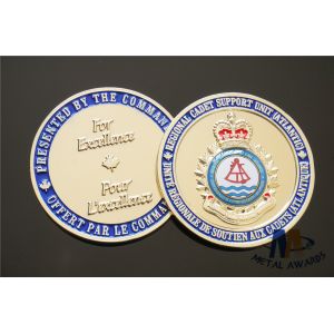 China Soft Enamel And Epoxy Covered Custom Challenge Coins Shiny Gold Plating Die Cast on sale