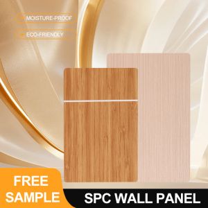China SPC Wall Panel 600*2440*4mm Waterproof And Flame Retardant Wood-Plastic Composite Eco-Friendly Seamless Splicing Interior Wall Board For Bathroom Home on sale