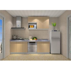 Matt Lacquer MDF Kitchen Cabinets White Color Custom Quartz / Granite Countertop