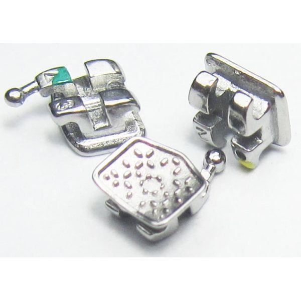 Quality MIM One Pieces Metal Brackets Dental Orthodontic Instruments With Serated Base wholesale