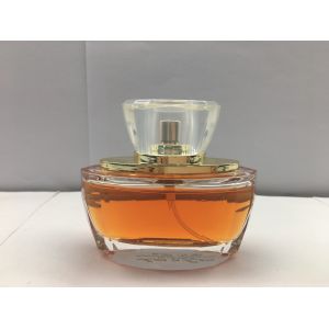 China Refillable 50ml fancy glass perfume bottles With Gold Shoulder on sale