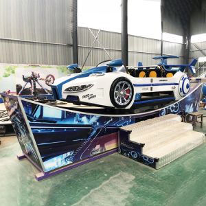 Double Wave Flying Car Ride , Indoor Amusement Park Rides Movable Type
