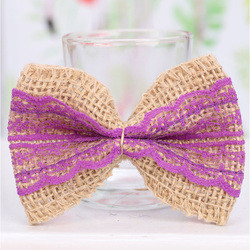 Factory Direct Handmade Diy Lace Bow New Clothing Accessories Color Linen Flower