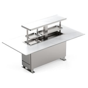 Home Furniture Modern Aluminum alloy Dining Table with Refrigerator Lift up and