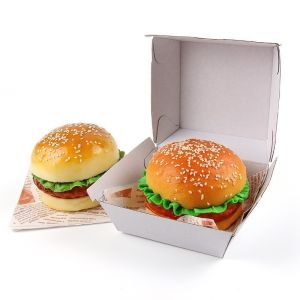 Cheap Paperboard Square Foldable Hamburger and Chicken Packaging Box for Customized Food Grade Products for sale