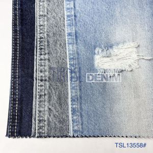 Cotton Polyester Viscose Stretch Lightweight Denim Fabric By The Yard 11.1 Oz