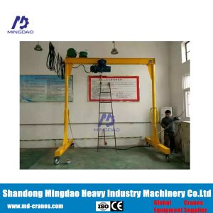 2000kg Lift Capacity Hand Push Wheels Running Mini Mobile Gantry Crane, Small