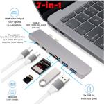 7in1 USB-C Hub Dual Adapter Multiport Card Reader 4K Type-C For MacBook Pro Dual