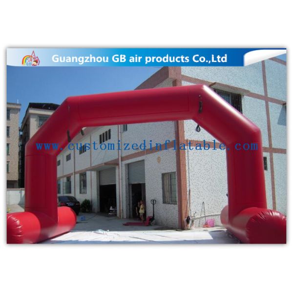Yellow Inflatable Finish Arch With Blower 0.6mm PVC Tarpaulin