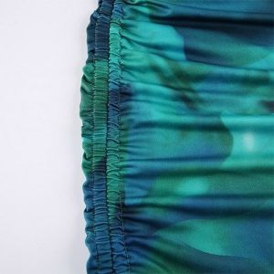 OEM maufactory Tie Dye Oblique Shoulder Polyester Commute Hip Rope Skirt