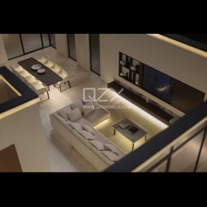 1/25 interior Model Wooden Style Full Lighting Architecture Structural Model