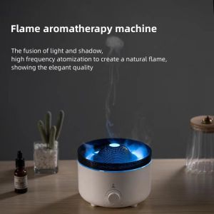 LED Flame Aroma Humidifier 12W With Auto Shut Off And 30-50ml/H Mist Output