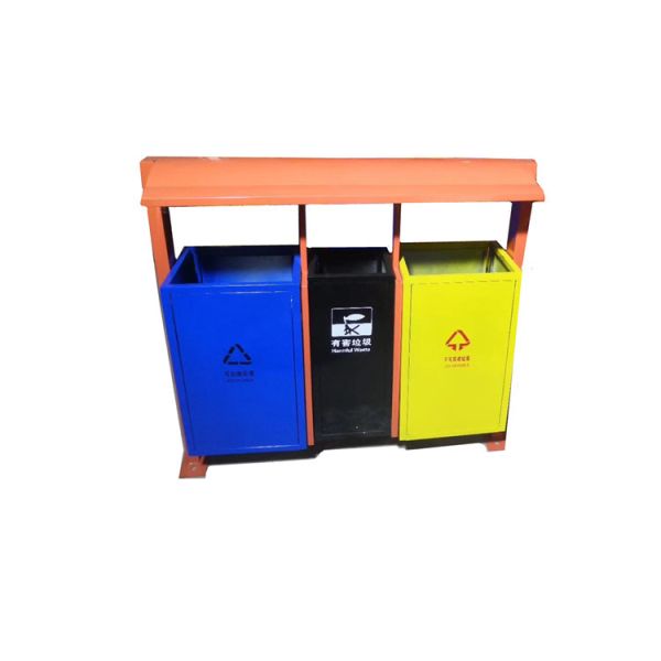 Powder Coated Black Press Button Metal Waste Bin Outdoor Dustbin Metal Waste Bin Hotel Trash Can