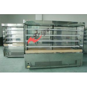 Stanless Steel Open Display Cases , Upright Open Chiller Supermarket Showcase