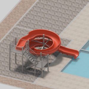 Fiberglass Swimming Pool Slide with 2.6m/2.8m Height and 12 Months Warranty for