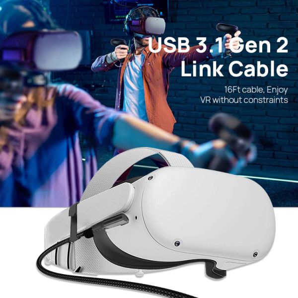 Oculus Quest 2 20ft Kuject VR Headset Cable For USB 3.2 Type C To C