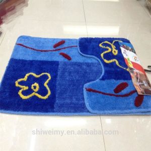 China Shaggy pattern polyester toilet mat set for bath on sale