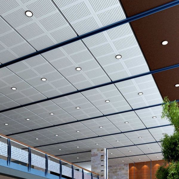 Decorative Multi Layer Curved White Wall Ceiling Panels Commercial Building Perforated Lay In / On Ceiling