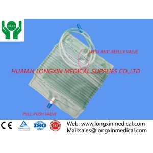 disposable adult urine drainage bag with pull-push type valve ,white color