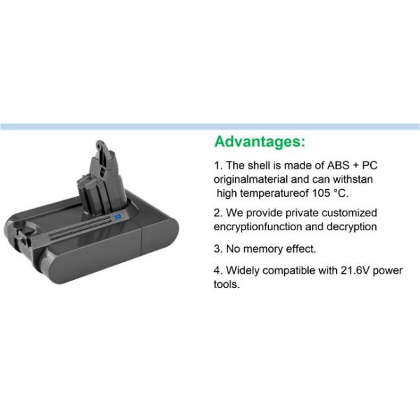 OEM 21.6V 3Ah Li Ion Battery Cordless Vacuum Battery For Dysons V6