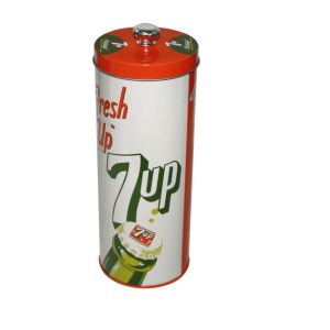 Windowed Printed Round Tin With Plastic Knob