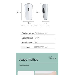 Corded Electric Wrap Around Leg Massager ROHS Heated Leg Massager Wraps