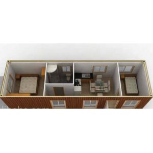 Zontop China Low Cost Luxury Two Storey 3 Bedroom 20ft Small Prefab Home