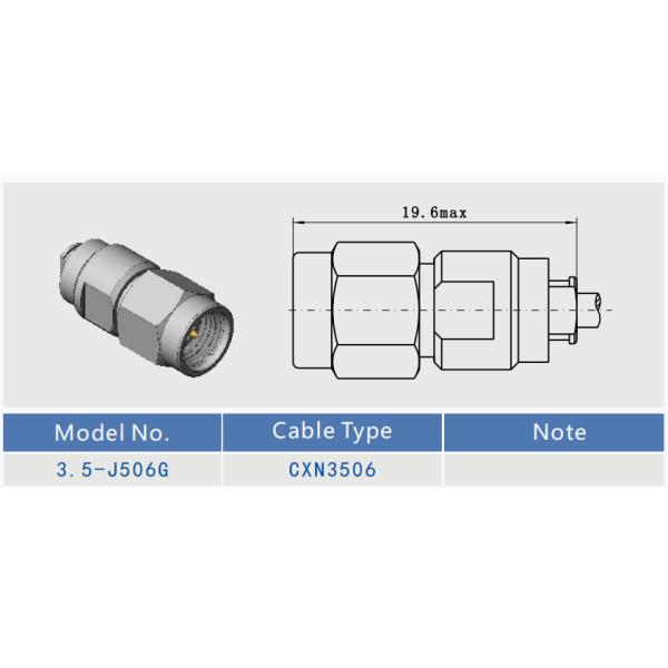 Stainless Steel 3.5 Mmw Millimeter Wave Connector Male Plug For Cable CNX3506, MF108A Frequency Reach Up To 33GHz - Alternative To Higher Frequency