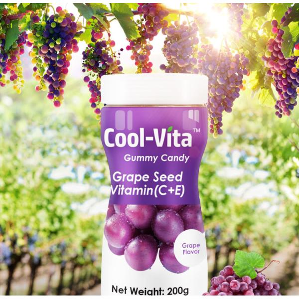 Quality Grape Flavor Custom Gummy Candy , Gelatin Gummy Ball Candy In Bottle wholesale