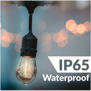 12 Led S14 24ft Backyards Porches Solar Bulb String Lights