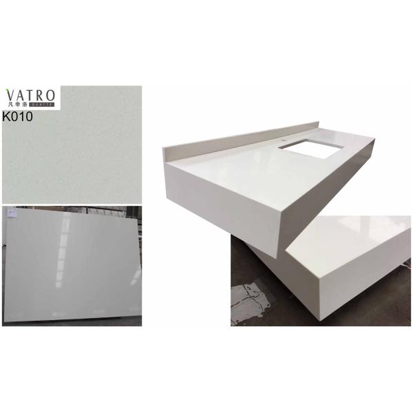 K010 Pure White Quartz Countertops That Look Like Marble For House Decoration