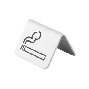 SS Stackable Table Tent Signs / " Smoking Area " " No Smoking " Warning Symbol