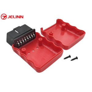 China OBD 2 Shell Enclosure OBD2 Plastic Housing and Male Plug With Curved Pin and Screws on sale
