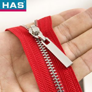 #3 #5 #8 Open End Zipper Y Teeth Metal Jacket Zipper For Clothing