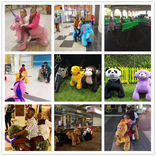 Hansel amusement park walking coin operated soft stuffed animal car ride on toy