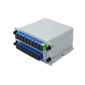FTTH 1x12 PLC Splitter Optical Fiber With SC / APC Connector FTTH Cassette