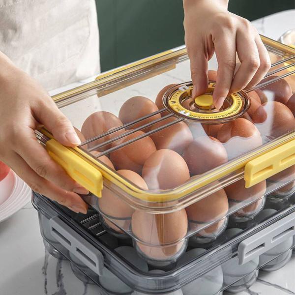 18 Grids PET Stackable Refrigerator Egg Storage Box For Fridge