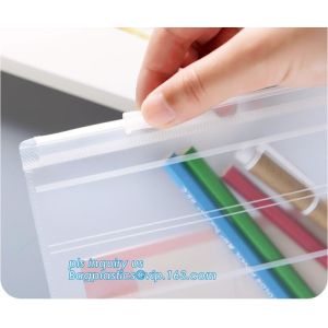 PP Zipper Slider Bag, Plastic Buckle Bag Storage slider zipper bag, slide grip report cover slider bar clear folders