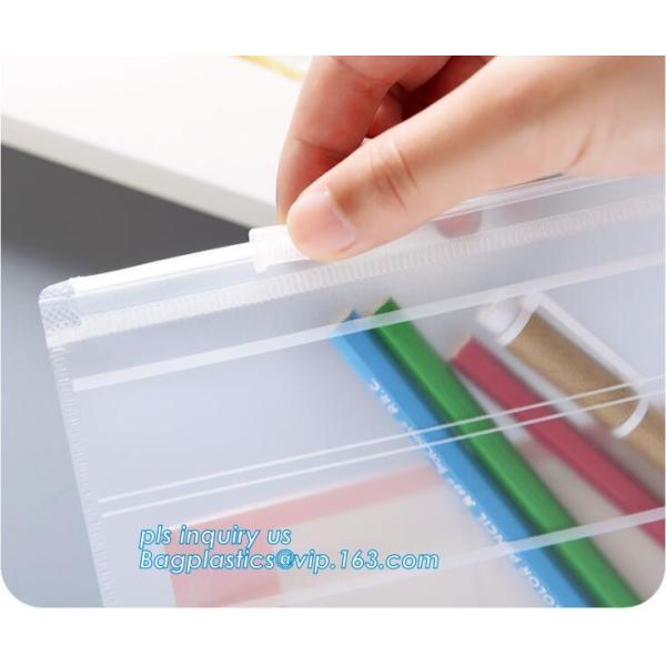 Quality PP Zipper Slider Bag, Plastic Buckle Bag Storage slider zipper bag, slide grip report cover slider bar clear folders wholesale