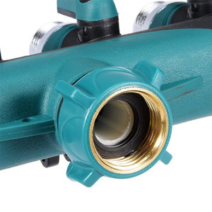 Four Way Hose Connector Outside Faucet Splitter With Rubberized Grip