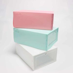 Folding PP Plastic Collapsible Shoe Box Durable Transparent Thickened Eco