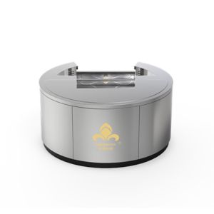 China Customizable Round Teppanyaki Grill Table with Smoke Exhaust on sale